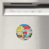 Vintag die Flammen-Comic-Buchsuperhero-Schufte Magnet (In Situ (Geschirrspüler))