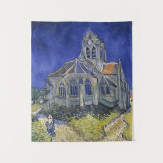 Vintag Die Kirche in Auvers-sur-Oise von Van Gogh Wandteppich