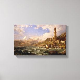 Vintag Die Küste Genuas Leinwanddruck