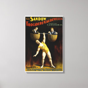 Vintag die Sandow Trocadero Vaudevilles Leinwanddruck