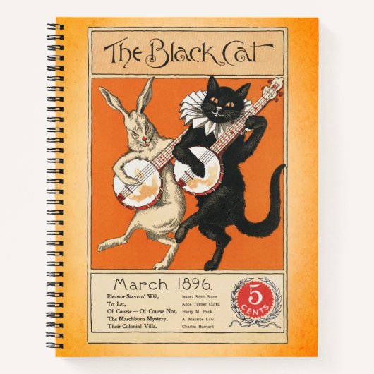 Vintag die Schwarze Katze 1896 Notizblock (Vorderseite)