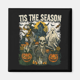 Vintag Dies ist die Jahreszeit Halloween Skeleton Magnet
