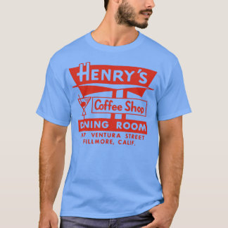 Vintag Diner Matchbook Henrys Coffee Shop Fillmor T-Shirt