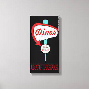 Vintag Diner Sign Leinwand