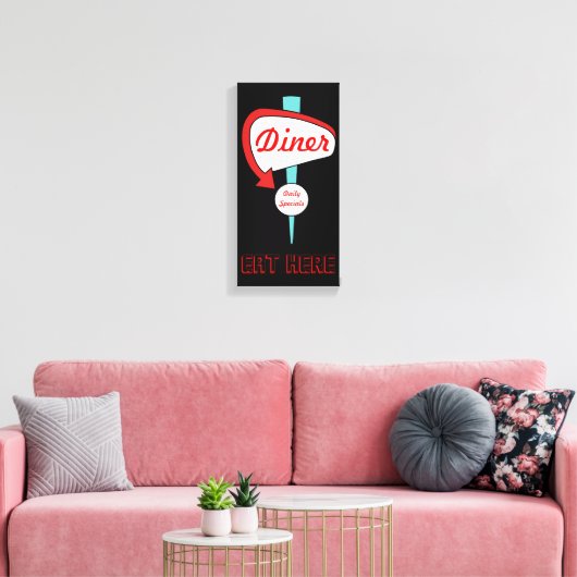 Vintag Diner Sign Leinwand (Insitu (Wohnzimmer))