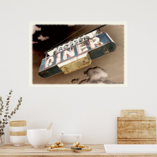 Vintag Diner Sign Poster (Küche)
