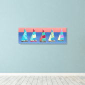 Vintag Dinghies Leinwanddruck (Insitu (Holzboden))