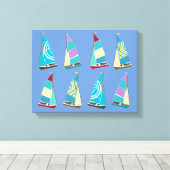 Vintag Dinghies Leinwanddruck (Insitu (Holzboden))