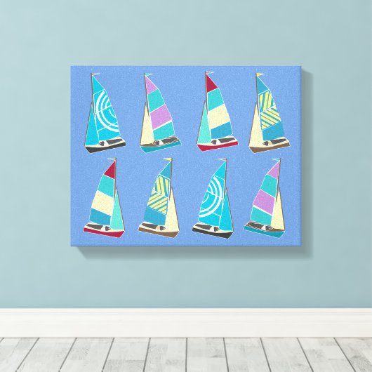 Vintag Dinghies Leinwanddruck (Insitu (Holzboden))