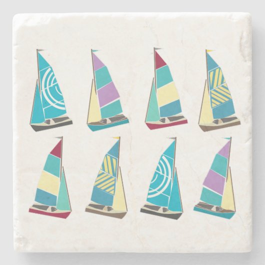 Vintag Dinghies Steinuntersetzer (Vorderseite)