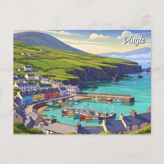 Vintag Dingle Ireland Travel Feiertagspostkarte (Vorderseite)