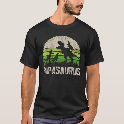 Vintag Dinosaur Papasaurus T-Shirt (Vorderseite)
