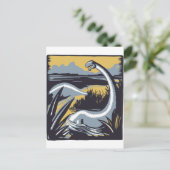 Vintag Dinosaurier Postkarte (Stehend Vorderseite)