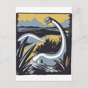 Vintag Dinosaurier Postkarte