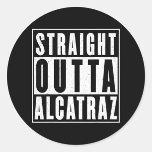 Vintag direkt aus Alcatraz Funny Trump Costu Runder Aufkleber