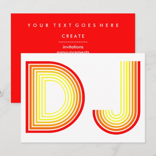 Vintag DJ Einladung (Vorne/Hinten)