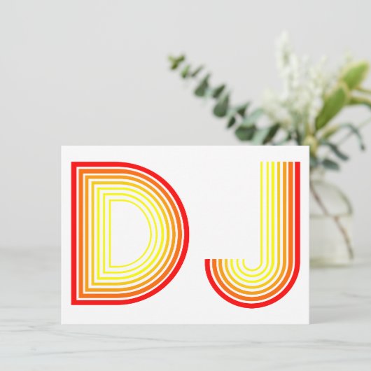 Vintag DJ Einladung (Stehend Vorderseite)