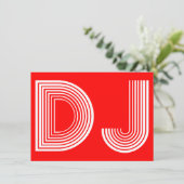 Vintag DJ Einladung (Stehend Vorderseite)
