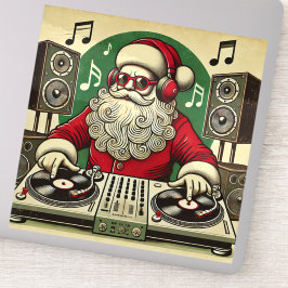Vintag DJ Santa Aufkleber