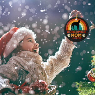 Vintag Doberman Dog Mama Sunset Personalisiert Keramik Ornament