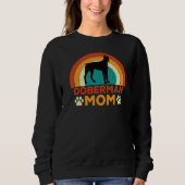 Vintag Doberman Dog Mama Sunset Sweatshirt (Vorderseite)