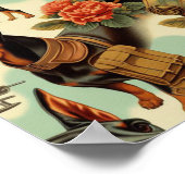 Vintag Doberman Nahtlose Malerei Poster (Ecke)