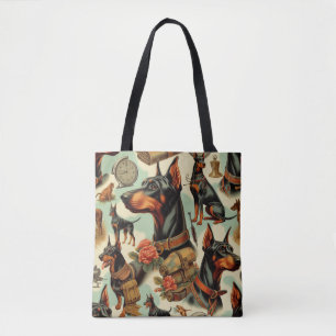 Vintag Doberman Nahtlose Malerei Tasche
