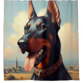 Vintag Doberman Painting Duschvorhang (Vorderseite)
