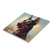 Vintag Doberman Painting Fliese (Seite)
