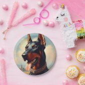 Vintag Doberman Painting Pappteller (Party)