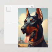 Vintag Doberman Painting Postkarte (Vorne/Hinten)