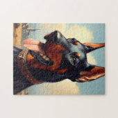 Vintag Doberman Painting Puzzle (Horizontal)