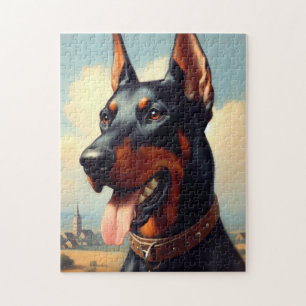 Vintag Doberman Painting Puzzle