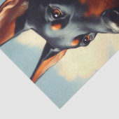 Vintag Doberman Painting Seidenpapier (Ausschnitt)