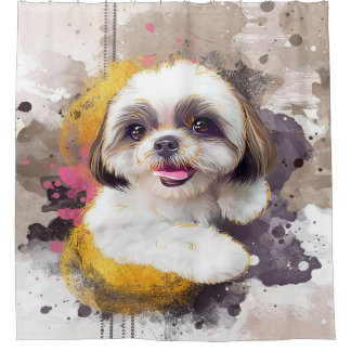 Vintag Dog Lover Shih Tzu Duschvorhang