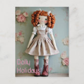Vintag Doll Collection Redhead Clarissa Feiertagspostkarte (Vorderseite)