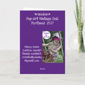 Vintag Doll Pop Kunstkarte Karte (Rückseite)