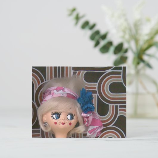 VINTAG DOLL POSTKARTE (Stehend Vorderseite)