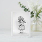 Vintag Doll Recycle Fashion Postcard Postkarte (Stehend Vorderseite)