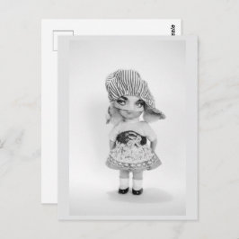 Vintag Doll Recycle Fashion Postcard Postkarte