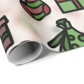 Vintag Doodle Christmas Icon Geschenkpapier (Rolleneckpunkt)