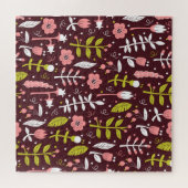 Vintag Doodle Floral Nahtloses Muster Puzzle (Horizontal)
