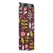 Vintag Doodle Floral Nahtloses Muster Thermosbecher (Nach rechts gedreht)
