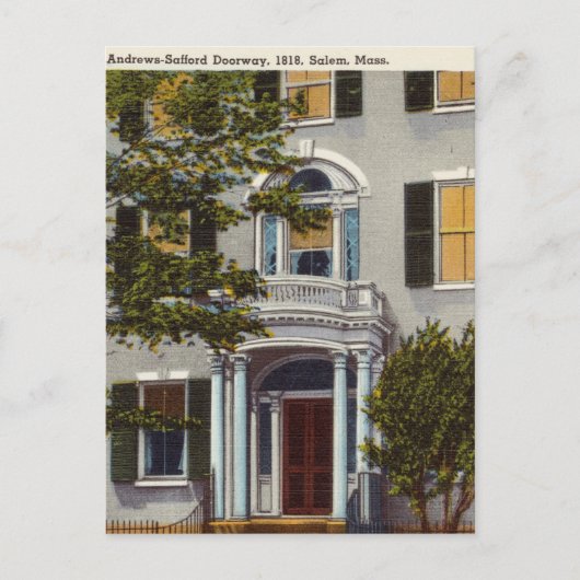 Vintag Doorway, 1818, Salem, Massachusetts Postkarte (Vorderseite)