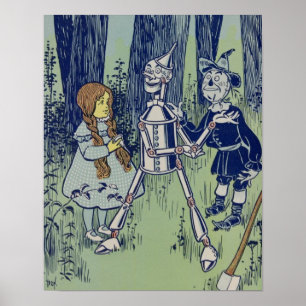 Vintag Dorothy, Tinman und Scarecrow Poster