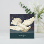 Vintag Dove Blue Baby Dusche Einladung (Stehend Vorderseite)