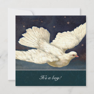 Vintag Dove Blue Baby Dusche Einladung