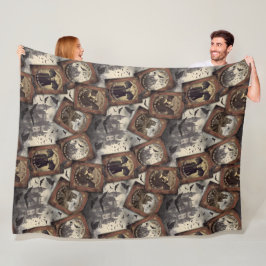 Vintag Dracula Halloween Gothic Vampire Kiss Fleecedecke