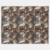 Vintag Dracula Halloween Gothic Vampire Kiss Fleecedecke (Vorderseite (Horizontal))