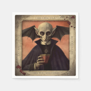 Vintag Dracula Halloween Napkins Spooky Dinner Serviette